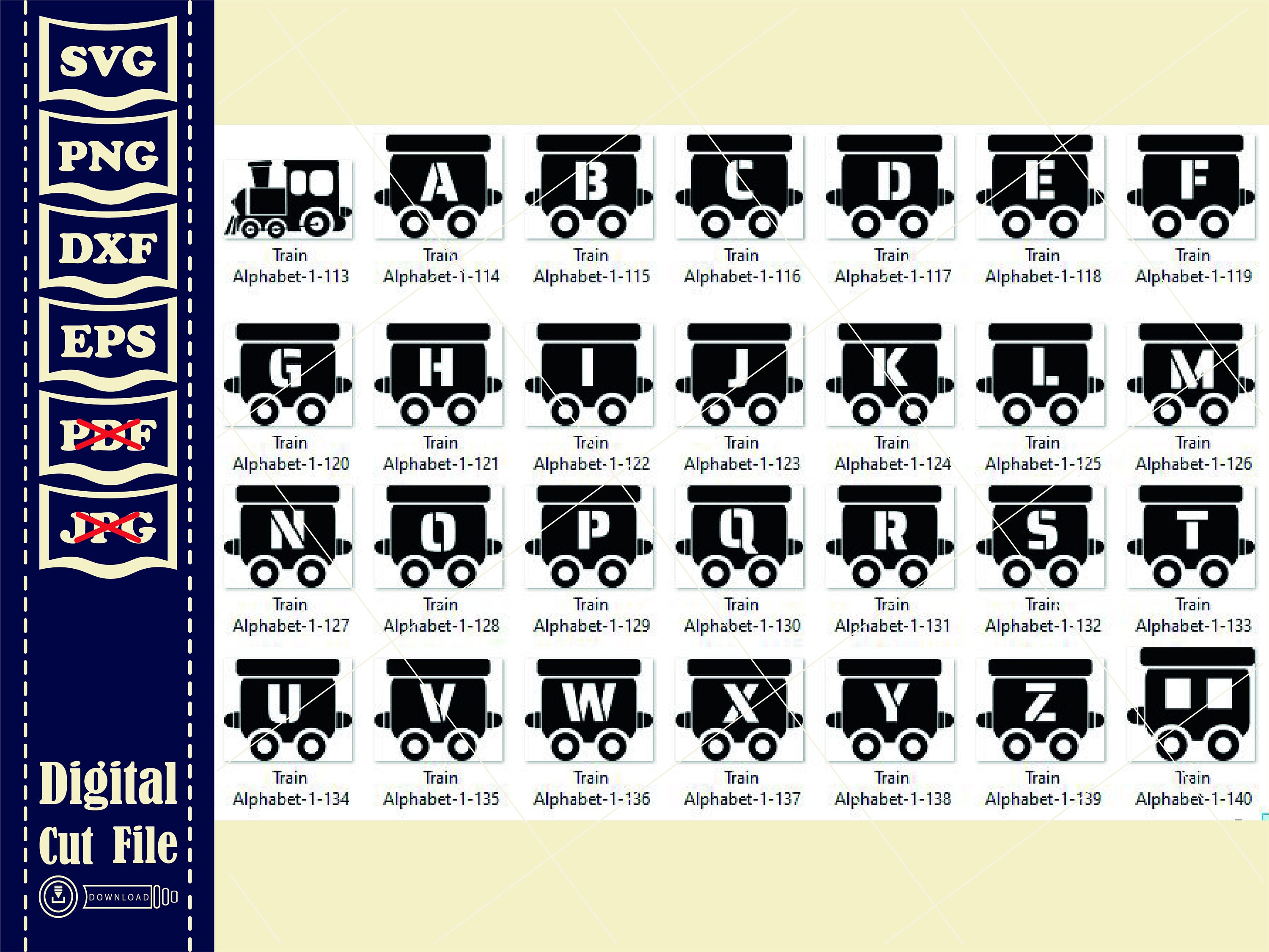 Train Alphabet SVG Train Font SVG Train Letters Cricut Cut | Etsy UK