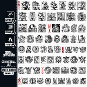 Greek God Clipart Set, Ancient Mythology Graphics (SVG, PNG, PDF) - Etsy