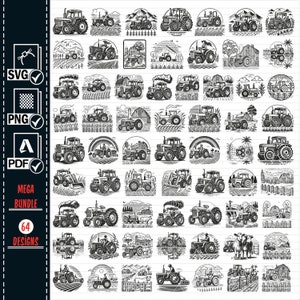 TRACTEUR SVG Png Mega Bundle, clipart tracteur Fram, tracteurs Silhouette svg, vecteur de tracteurs, tracteurs png tracteurs cricut svg usage commercial