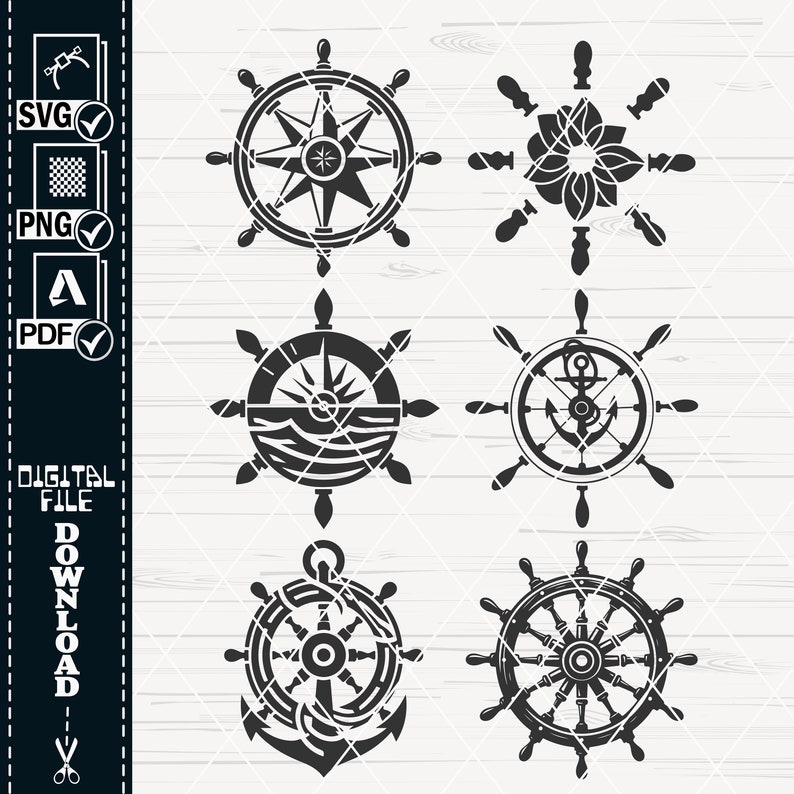 Svg Rounds Nautical Ships Wheel SVG Bundle, Nautical Vector Clipart (digital Download) - Etsy