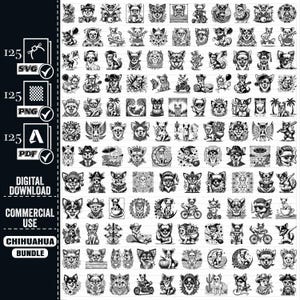 Chihuahua SVG, Chihuahua Silhouette, Chihuahua Bundle, Chihuahua Clipart, Chihuahua Cut File, Digital Download, vector, digital file, png,