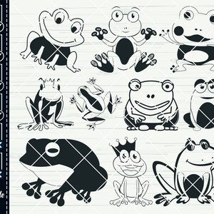 Cute Frog SVG,#2, Frogs Clipart Set Clip Art Set of Frogs, Lilypads ...