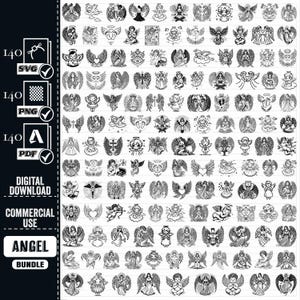 Paquete de SVG de ángel, SVG de ángel bebé, Clipart de ángel, SVG de ángel guardián, SVG de niño en ángulo, Vector de ángulo, Gráficos de ángel SVG, Archivo de corte láser de ángel