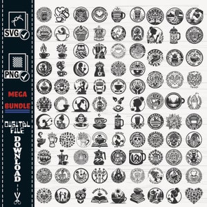 Coffee SVG Mega Bundle, Mug & Cup Designs (Digital Download)