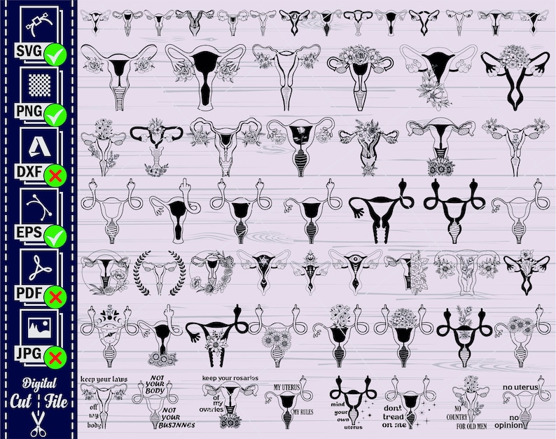 Floral Uterus SVG Pro Roe SVG Uterus With Flowers Svg - Etsy