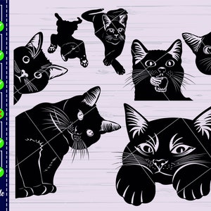 Cat SVG 1 Black Cat Svg Cute Cat Svg Peeking Cat Svg - Etsy