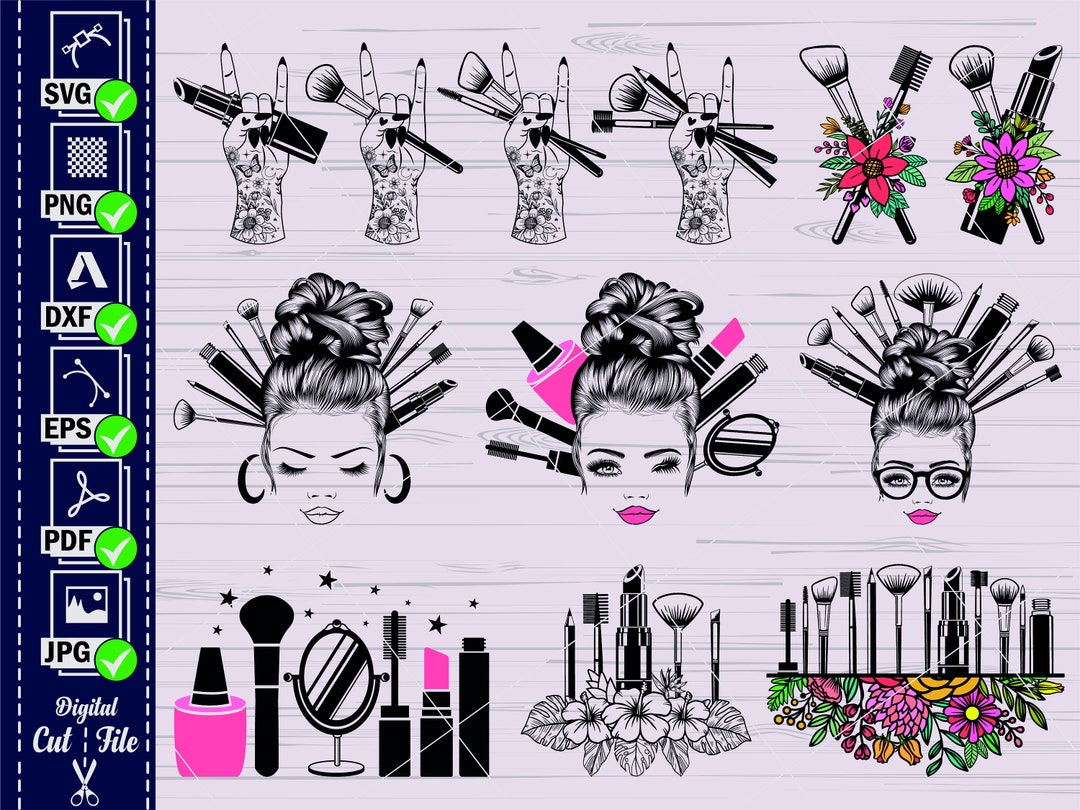 Makeup SVG File,3, Layered SVG Makeup, Makeup SVG Bundle, Cut File