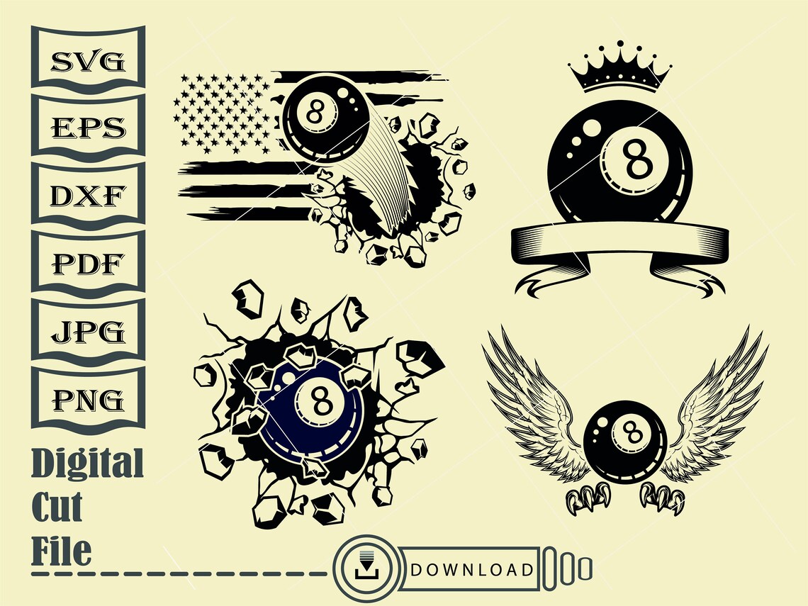 Billiards Svg Bundle 2 Snooker Svg Pool Svg Billiards - Etsy UK