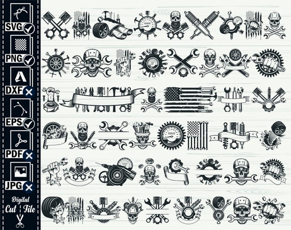 Mechanic Tools SVG Bundle, Garage Car Repair Designs (Digital Download)