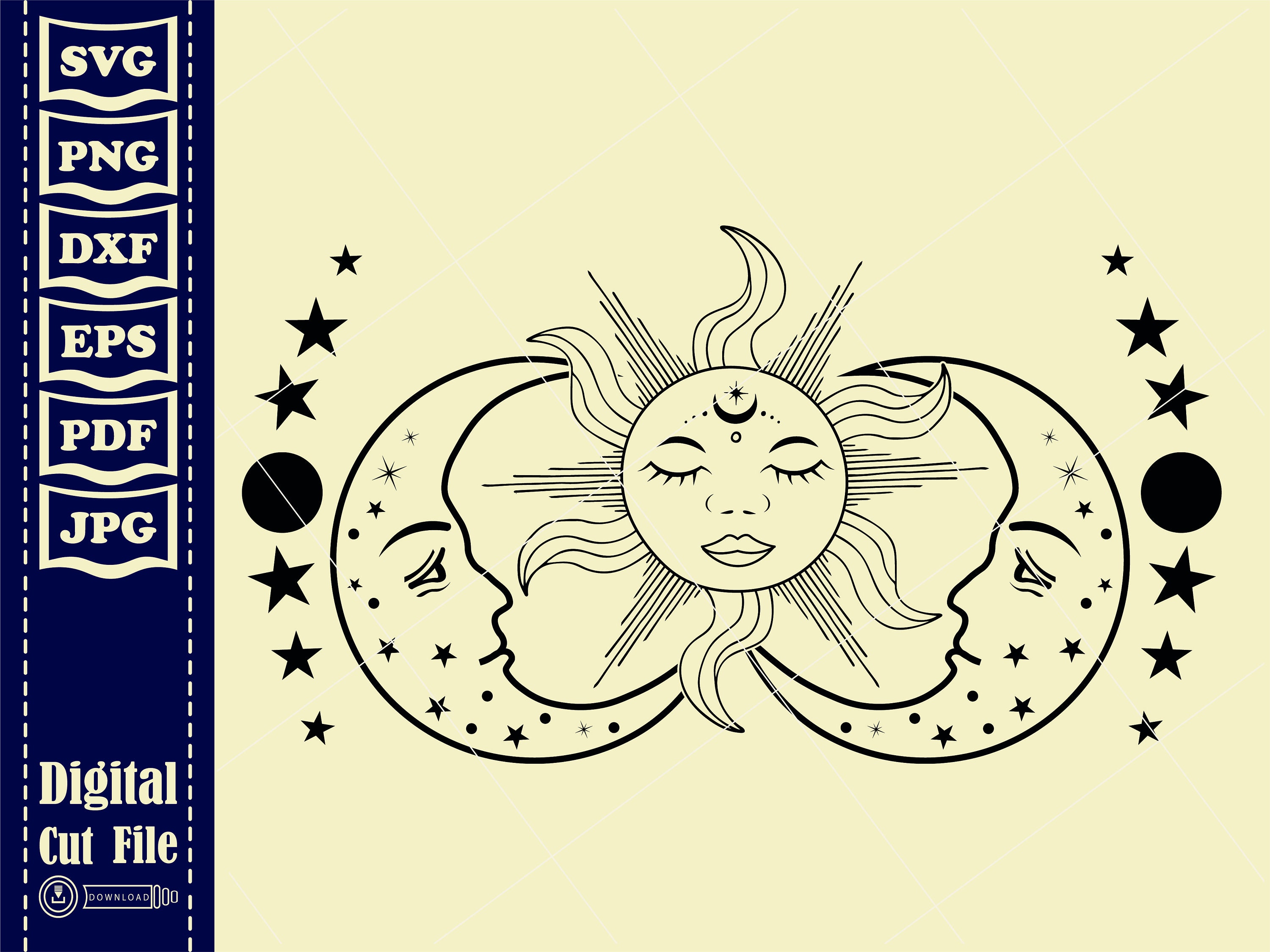 Flower Moon Svg 3 Floral Moon Svg Crescent Moon Svg Flower Etsy