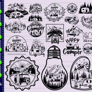 CAMPER Car svg,#4, Camping Svg, Camp Life Svg, Camping Svg arquivos de corte para Cricut, Camping clipart, Download instantâneo, vetor, Caravana, Svg,Png