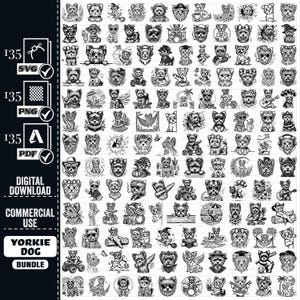 Yorkshire Terrier SVG Big Bundle,#1,PNG, Cute Yorkie Clipart, Dog Breed Svg Files, Terrier Silhouette Art, Yorkshire Terrier Digital Designs