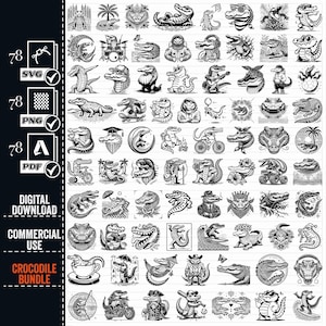 Alligator SVG Png Bundle, Krokodil SVG, süße Alligator Clipart, Alligator Bilder für Druck und Gravur, Vektor, kommerzielle Nutzung, Design,