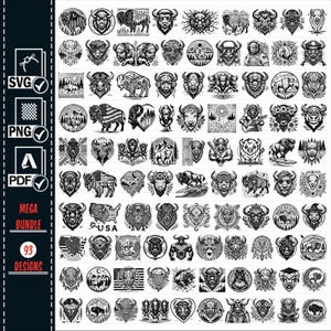 BISON SVG Png Bundle, Bison Svg Bundle, Bison Cut Files For Cricut, Bison Clipart, Bison Silhouette Svg, Buffalo svg, American Buffalo svg,