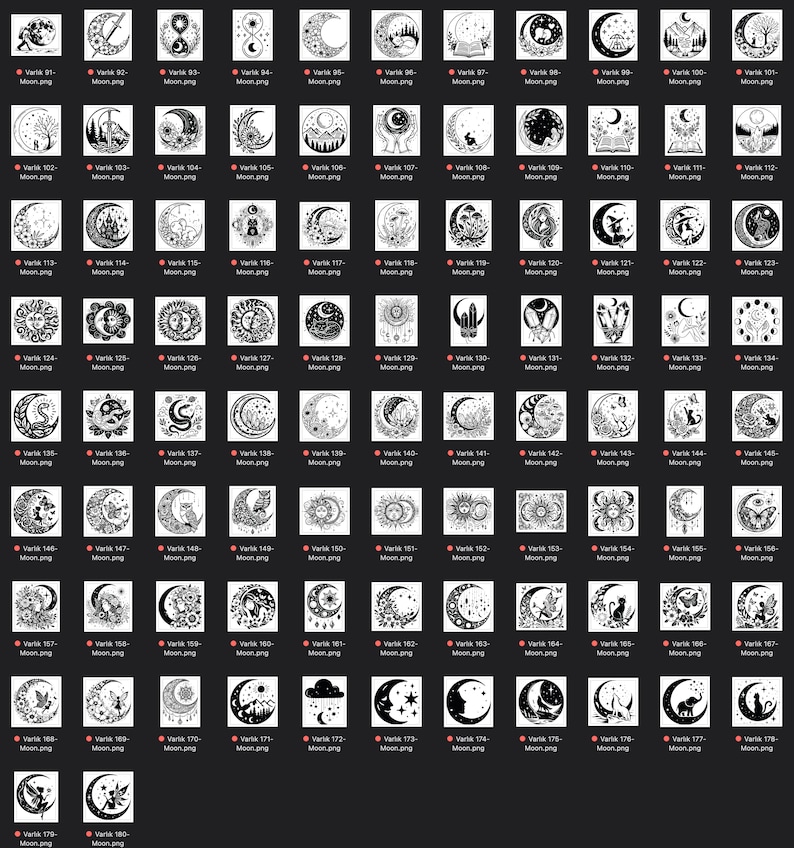 Mystical Moon SVG Mega Bundle, Celestial Vector Graphics (Digital Download) image 6