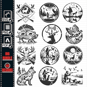 HUNTING SVG Bundle, Hunter Scene SVG, Hunting Clipart,hunting Png ...