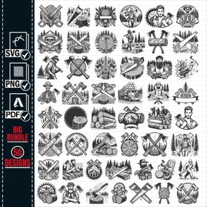 Bundle Bûcheron Svg Png, svg coupeur de bois, tronçonneuse svg, chemise de bûcheron, bûcheron signe Svg, Svg bois, clipart bûcheron, Svg de boutique de bois