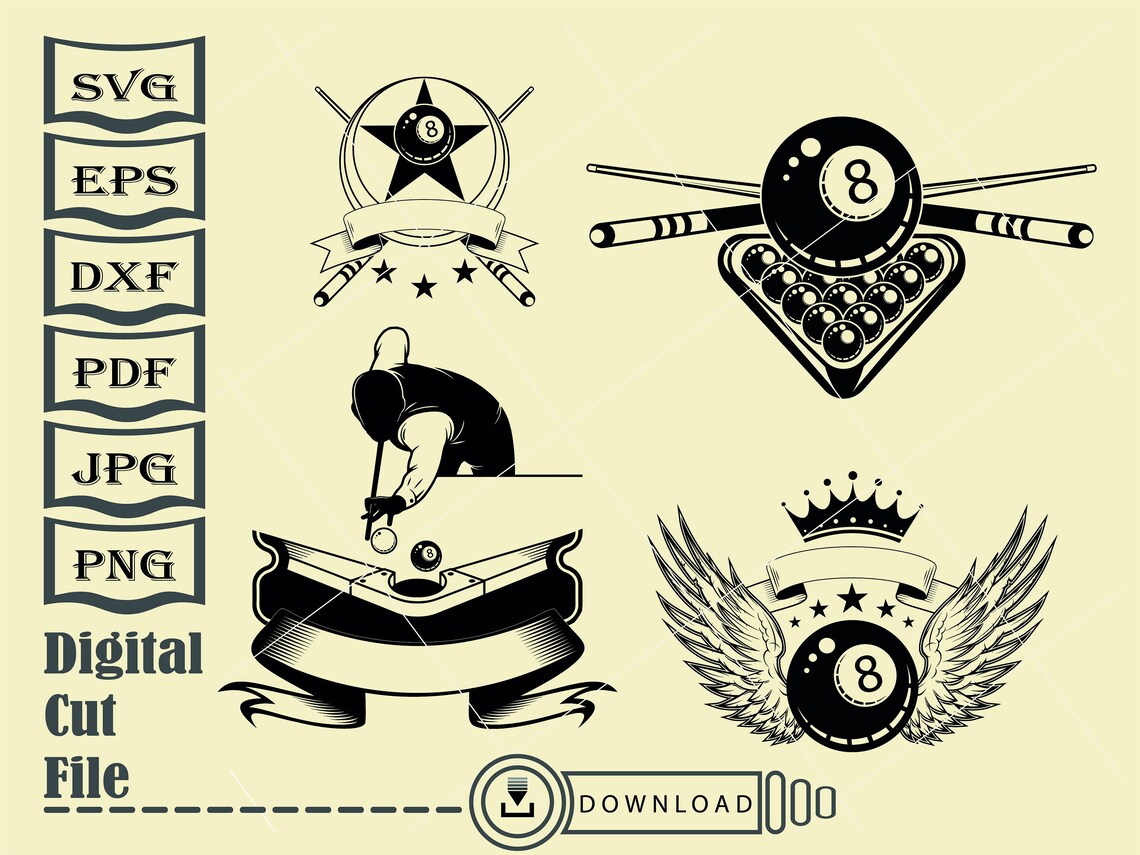Billiards Svg Bundle 2 Snooker Svg Pool Svg Billiards - Etsy UK