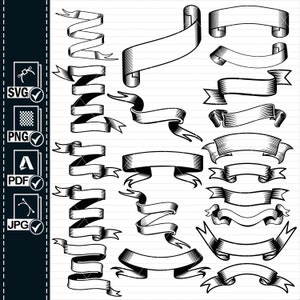 Banner SVG Bundle, Band SVG, Label SVG, Clip Art, Cut-Datei für Cricut, kommerzielle Nutzung, Silhouette, PNG, Sofort Download, pdf