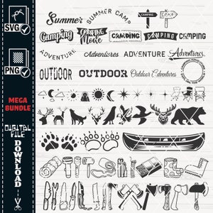 Camping SVG Clipart Mega Bundle, Campfire, Tent, RV Designs (Digital Download) image 8