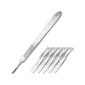 Kit Dermaplaning No 14 - 10 / 30 / 50 / 100 X Hojas de acero inoxidable estériles Swann Morton + Mango de bisturí reutilizable