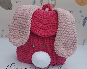 Bunny backpack for kids pdf crochet pattern