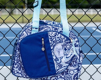 Pickleball Bag, Pickleball Gift for Women, Pickleball Accessories, Navy Pickleball Player Pickleball Gear Pickle Ball Tote Bag Paddle Holder
