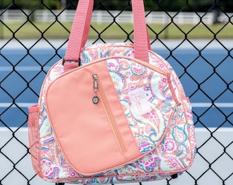 Pickleball Bag, Womens Pickleball Pattern Bag, Fits 2 Paddles, Pickleball Gift for Women, Pickle Ball Bag Pickleball Players Pickleball Tote