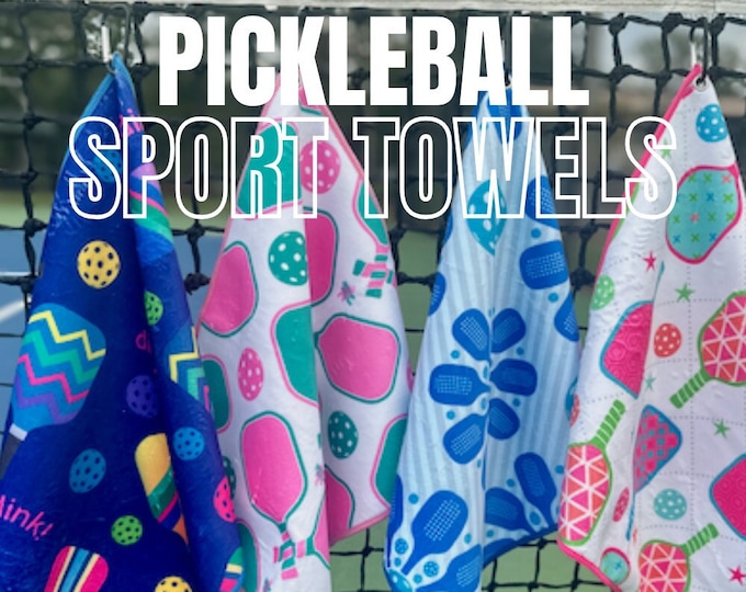 Pickleball Towel - Sports Sweat Hand Towel, Premium Dual-Fabric Pickleball Sports Towel with Carabiner Clip, Pickleball Gift