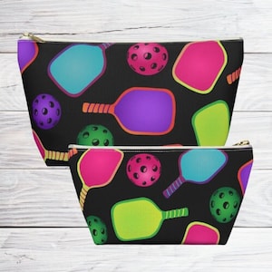 Pickleball Make Up Bag, Cosmetic Accessory Pouch, Travel Bag, Toiletries Case, Pickleball  Gift for Women,  Pickleball Player Gift