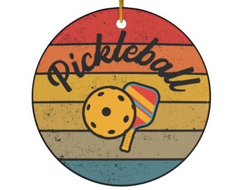 Pickleball-prydnad, Pickleball-keramisk julprydnad för kvinnor, män, rolig Pickleball-present till Pickleball