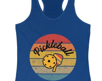 Women's Pickleball Tank Top, Pickleball Paddle Tank Top, Pickleball Ideal Racerback Tank