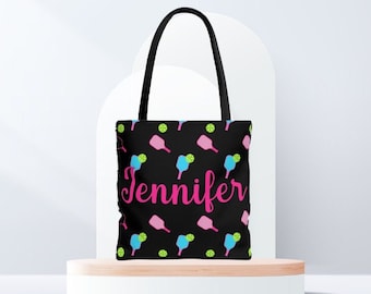 Personalized pickleball tote bag, Custom Name Tote Bag for Women,  Pickleball Paddles Theme Tote Bag, Pickleball Gift for Her