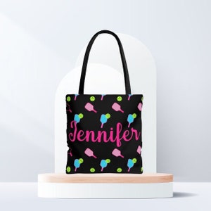 Personalized pickleball tote bag, Custom Name Tote Bag for Women,  Pickleball Paddles Theme Tote Bag, Pickleball Gift for Her