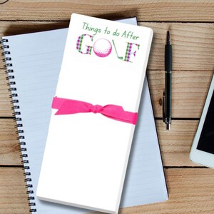 Golf Notepad – Funny “Things to Do After Golf” List Pad | Golf Gifts for Her, Golfer Stationery, Golf Accessories, Golf Tournament Gift
