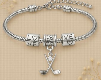 Charms (breloques) Vintage En Argent Sterling 925 - Thème Sports (foot, Tennis, Golf)
