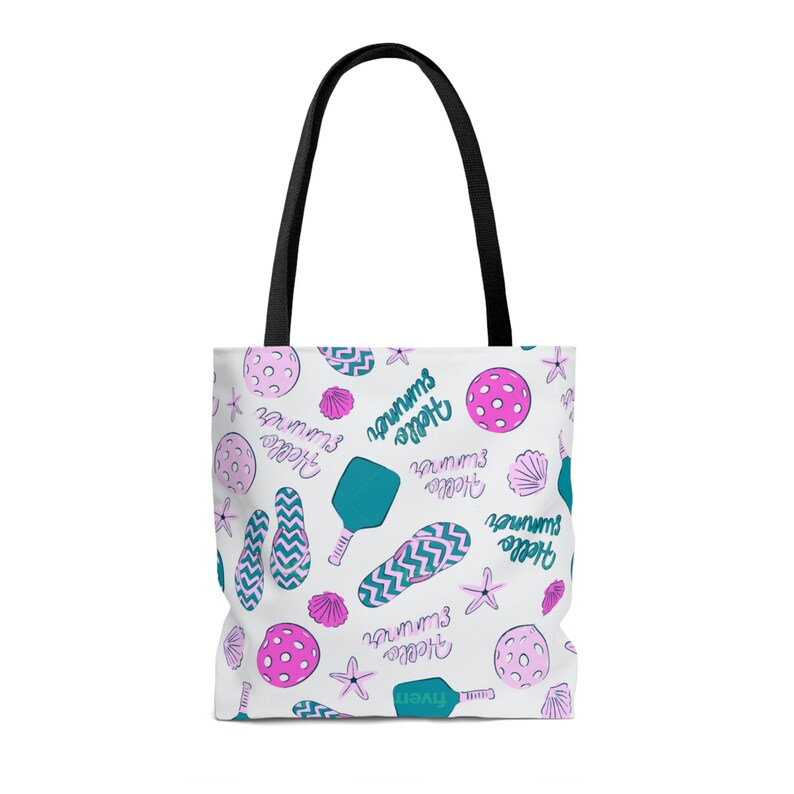 Pickleball Tote Bag Flower Pickleball Design Bag Travel Tote Etsy