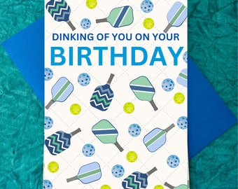 Tarjeta de cumpleaños de Pickleball, regalos de Pickleball para hombres, tarjetas de Pickleball tarjeta de cumpleaños divertida para el amante del Pickleball, regalos de Pickle Ball para él