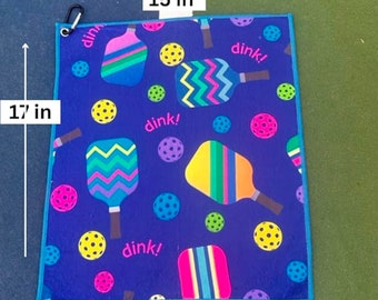 Pickleball Towel, Pickleball Gift, Dual-Fabric Sports Sweat Hand Towel, Pickleball Gift for Pickleball Player, Pickleballer, Gift for Mom