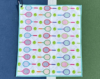 Tennis Towel - Tennis Sports Sweat Hand Towel, Custom Dual-Fabric Tennis Racket Sports Towel w/ Carabiner Clip, Tennis Gift for Women, Girls