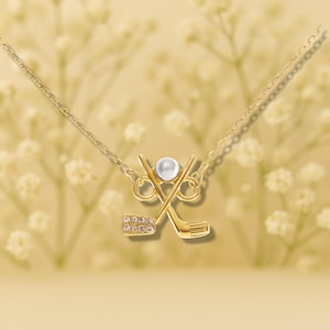 Golf Necklace for Women – Non-Tarnish Gold Stainless Steel Crossed Clubs Pendant with Crystal Ball – Gift for Golfers
