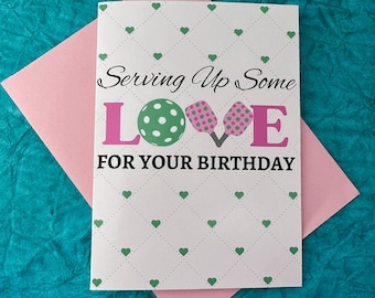 Pickleball Birthday Card, Womens Pickleball Gift, Pickleball Player Bday Card for Women, Partner Birthday, Mom Gift, Pickle ball gifts