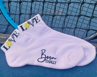 Tennis Gift For Women, Tennis Love Ankle Socks, Girls Tennis Accessory for Tennis Players, Tennis Racket Sports Socks, Tennis Team