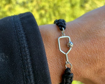 Pickleball Charm Bracelet, Customized Pickleball Paddle Jewelry for Women, Womens Pickleball Gifts, Pickleball Player Gift,