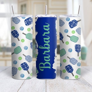 Personalized Pickleball Name Tumbler Gift, Pickleball 20oz Water Bottle, Stainless Steel Cup with Pickle Ball Design, Team Pickleball Gifts