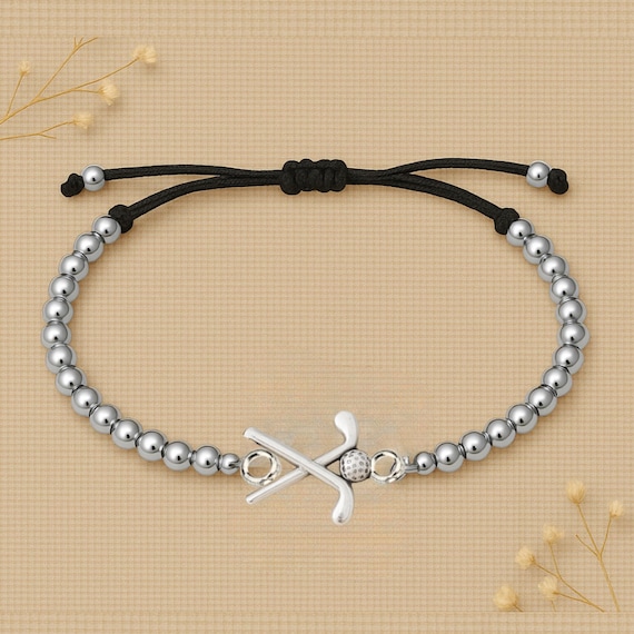 Adjustable Golf Bracelet – Tarnish Free 18K Silver Beaded Cord