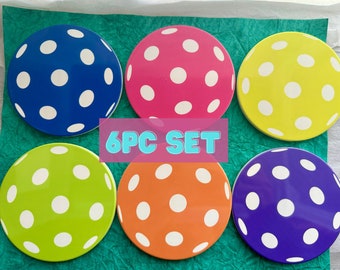 Pickleball Coasters, Pickleball Gift, Pickleball Theme 6pc Ceramic Coaster Set, Drinkware, Pickleball Accessory, Housewarming Gift, Birthday