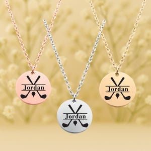 Custom Name Golf Club Pendant - Personalized Golf Necklace for Women, 18K Stainless Steel, Non-Tarnish Chain, Gift for Golfers