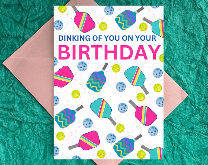 Pickleball Birthday Card Pickleball Gifts for Men Pickleball Gifts for Women Pickleball Cards Funny Birthday Card Pickle Ball Gifts for Her