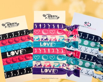 Coleteros de golf para niñas: elásticos antiarrugas, coleteros de golf, regalos de golf para mujeres y niñas, recuerdos de equipo, accesorios para golfistas